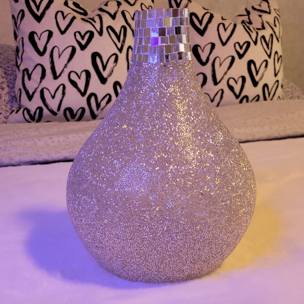 Mosaic Glittered Glass Vase